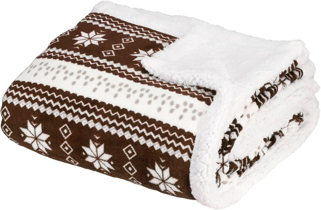 Nordic Plush Sherpa Fleece Blanket Throw