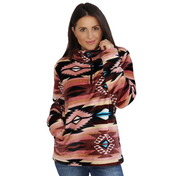 Women's Plush Coral Fleece 1/4 Zip Jacket