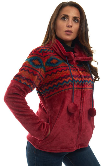 Women's Aztec Coral Feece Jacket