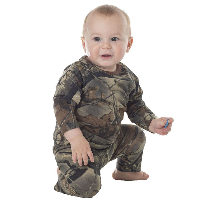 Infant - Toddler Cotton Long Sleeve T-Shirt and Long Pants Set Highland Timber Camo