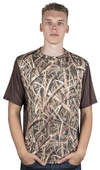Men's Mossy Oak Performance Short Sleeve T Shirt Shadow Grass Blades Camo