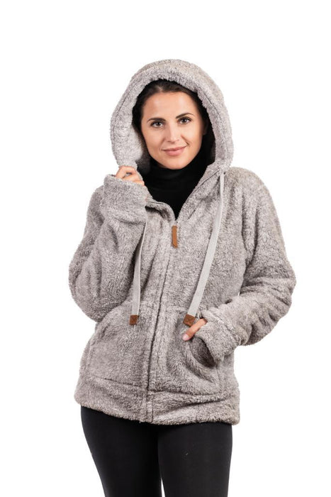 Women's Fuzzy Fleece Hooded Jacket