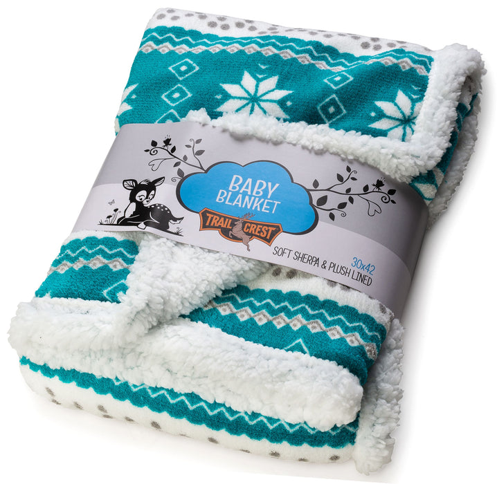 Nordic Plush Fleece Sherpa Baby Blanket